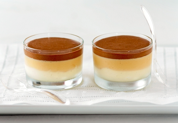 Vanilla, Salted Butter Caramel and Chocolate Mousse