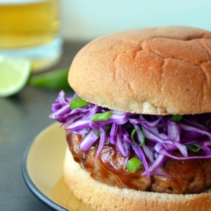 Asian Barbecue Pork Burgers with Slaw