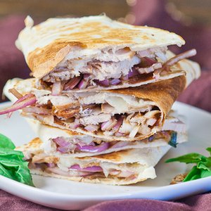 Pork and Balsamic Onion Quesadilla