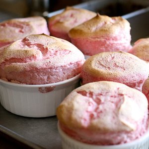 Strawberry Pudding Souffles