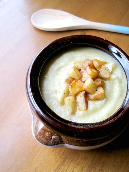 Celery Root Soup with Caramelized Apples