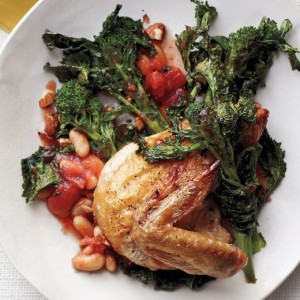 Chicken with Broccoli Rabe, Tomatoes and Beans