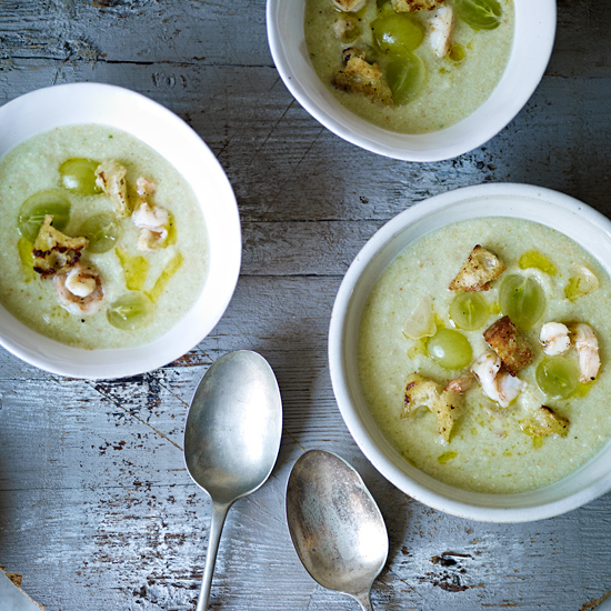 Green Gazpacho with Shrimp