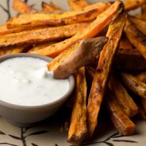 Oven Baked Sweet Potato Fries with Rosemary and Garlic
