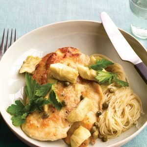 Chicken with Artichokes and Angel Hair