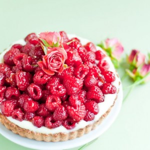 Raspberry Rose “Hidden” Chocolate Tart