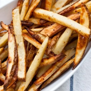 Garlic Salted, Beer Baked French Fries