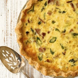 White Corn, Asparagus and Ham Quiche with Frito Pastry Crust