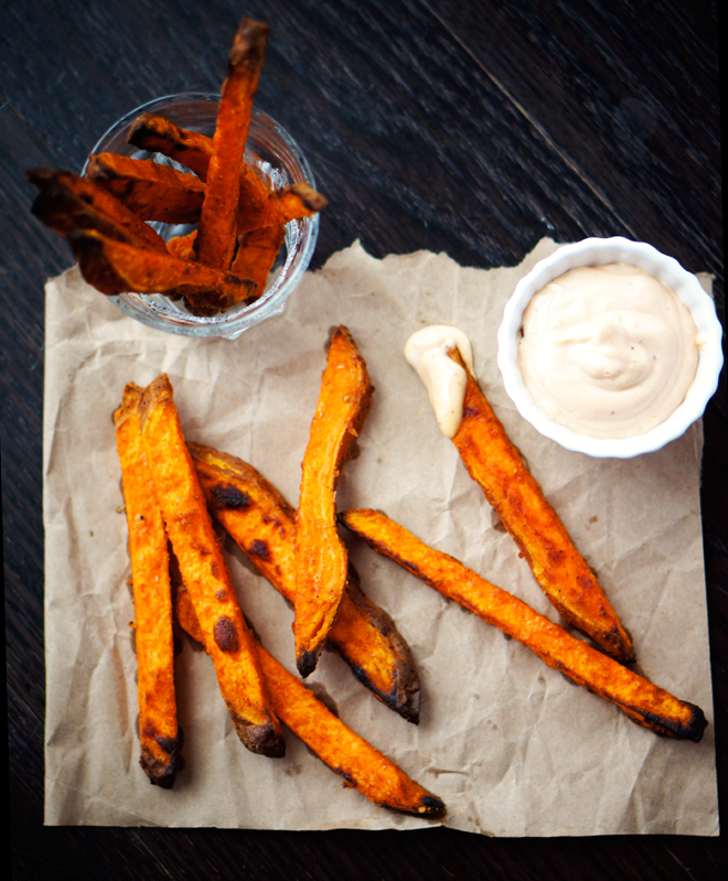 Crispy Yam Fries with Chipotle Aioli