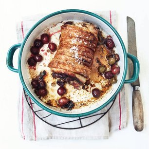 Roast Loin of Pork with Cherry and Green Olive Stuffing