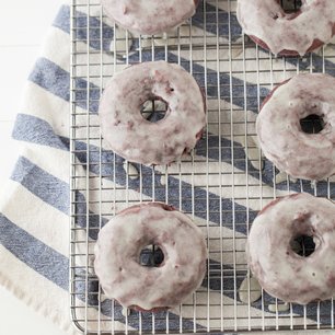 Blackberry Doughnuts with Vanilla Bean Glaze