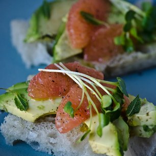 Avocado and Grapefruit Tea Sandwiches