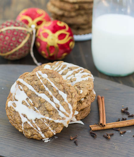 Oatmeal Spice Cookies with Maple Glaze