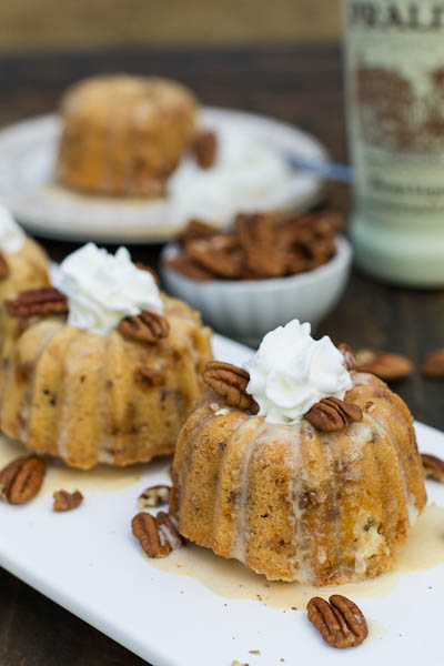 Pecan-Toffee Pound Cakes with Praline Creme Anglaise
