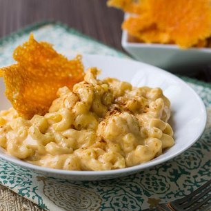 Stovetop Mac and Cheese with Cheese Crisps